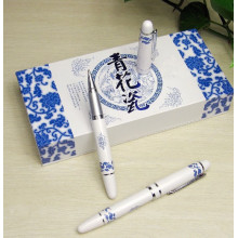 Stylo porcelaine bleue et blanche