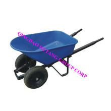 120L plastic tray 16"*4"  wheels wooden handle wheelbarrow