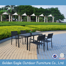 Outdoor Plastic Wood Dining Set With UV-proof