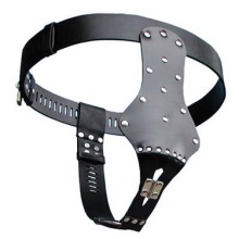 T Type Leather Chastity Belt Rivet Chastity Device Female Chastity Belt Unisex Sex Toys Bondage