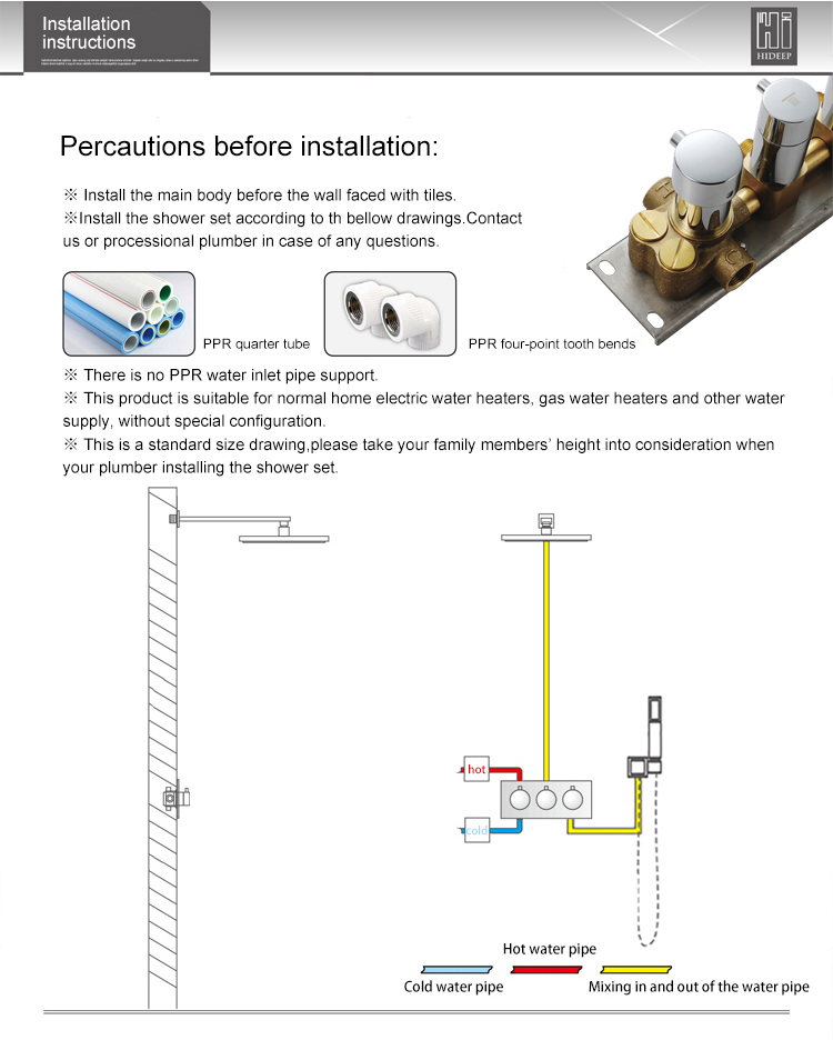 Wall Mounted Shower Faucet Set