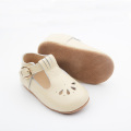 Soft leather christening baby girl party shoes