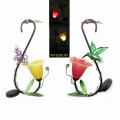 Metal Butterfly W. Glass Ball Solar Light Garden Craft