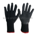 10 Gauge Black Tc Knitted Gloves with Black Crinkle Latex Palm Coated