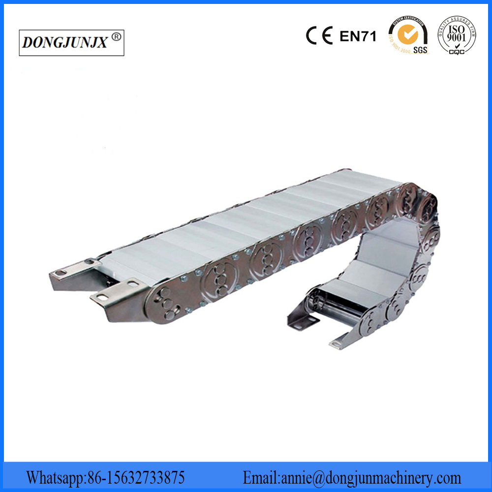 Wire protective steel drag chain