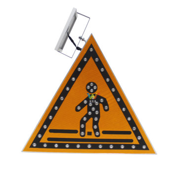 vehicle control solar led triangle traffic sign flashing