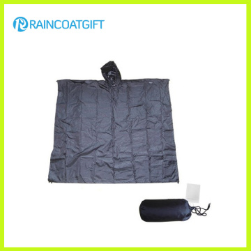 Impermeable 100% poliéster PVC capa Poncho de lluvia reutilizable/plegable Rpy-026
