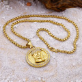 Hip Hop Crystal Gold Jesus Pendant Necklace