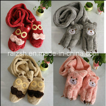 Gloves, Scarves Integrated Plush Women′s Long Scarves