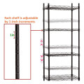 6 Tier Black Adjustable Steel Rack Wire Shelving