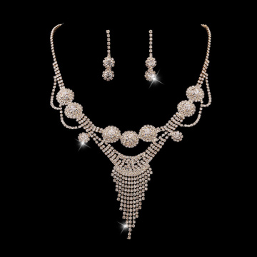 Femmes strass collier Eardop ensembles de bijoux