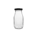 glass milk juice bottle with metal cap 200ml