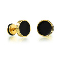 Stainless steel vintage gold stud earrings for men