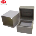 Mini caja de anillo de compromiso de gris cristalino personalizado