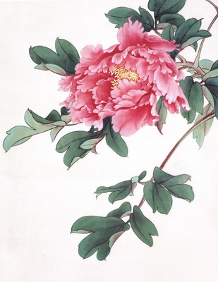 Hand Embroidered Peony