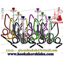 Two Hose Big Hookah With Gradient Pattern Bottle