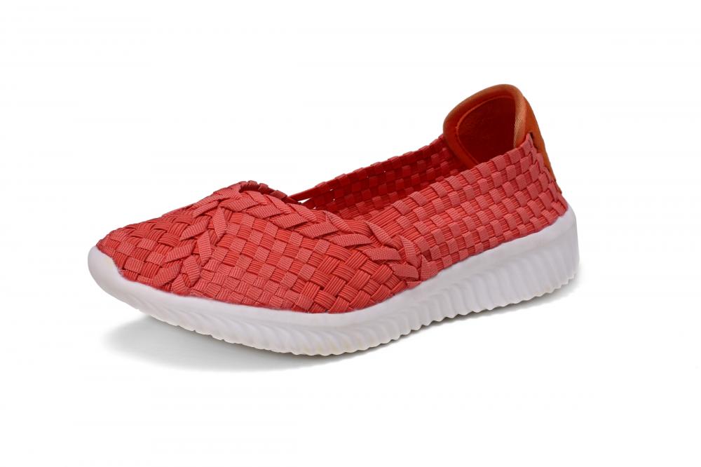 Delicate Red Elastic Woven Pumps