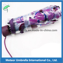 Paraguas de regalo plegable de la promoción del PVC de la manera transparente