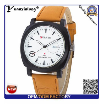 Yxl-374 New Design Leather Luxury Mens Watch Military Army Larger Face Curren Brand Watches Men