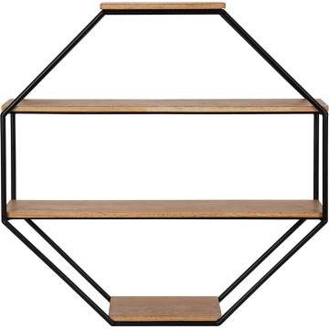 Prateleiras geométricas de 4 camadas modernas para parede