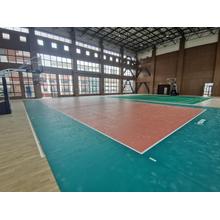 Sports flooring of Litchi Pattern Indoor Badminton Court Sport Vinyl Flooring Roll 3.5 4.5 green red grey color