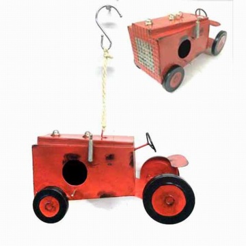 Caliente jardín colgante Decoración Metal Tractor Birdhouse Craft