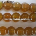 Lamp shape agate bead-yellow