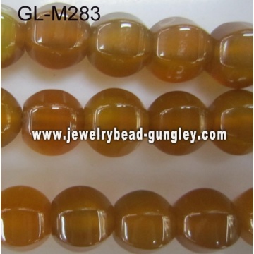 Lamp shape agate bead-yellow