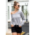 Ladies Fashion Casual Off Shoulder Shirt Wholesale