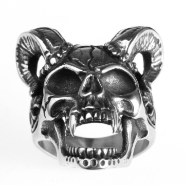 Retro animal sheep head ring domineering men's jewelry