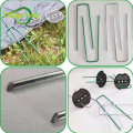 Weed mat U pins galvanised steel staples