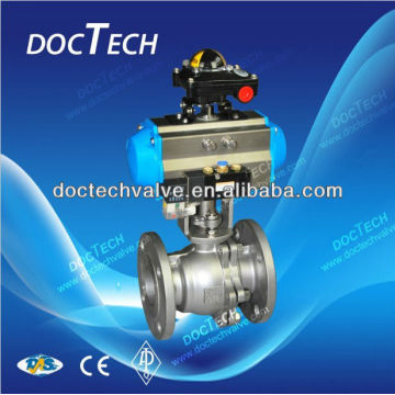 3-PC Flange Ball Valve With Pneumatic Actuator