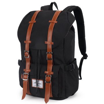 Casual Canvas Schoolbag Vintage Leather Shoulder Backpack Rucksack Bookbag Satchel Hiking Bag