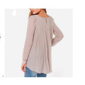 Senhoras Chiffon Tops Tiered Ruffle Blusa Outono Mulher