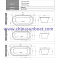 Sunboat Flushbonding Oval 1,8 M Gewöhnliche Haushaltswanne vertieft Runde Emaille Gusseisen Badewanne