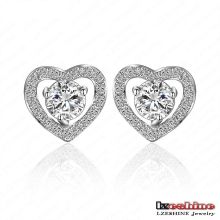 Double Heart Cubic Zirconia Love Earring (CER0090-B)