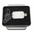 Metal dog tag Usb Flash Drive with keychain