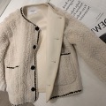 Beige lambswool jacket female