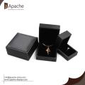 Black Brushed PU Ring Bracelet Pendant Jewelry Set Box