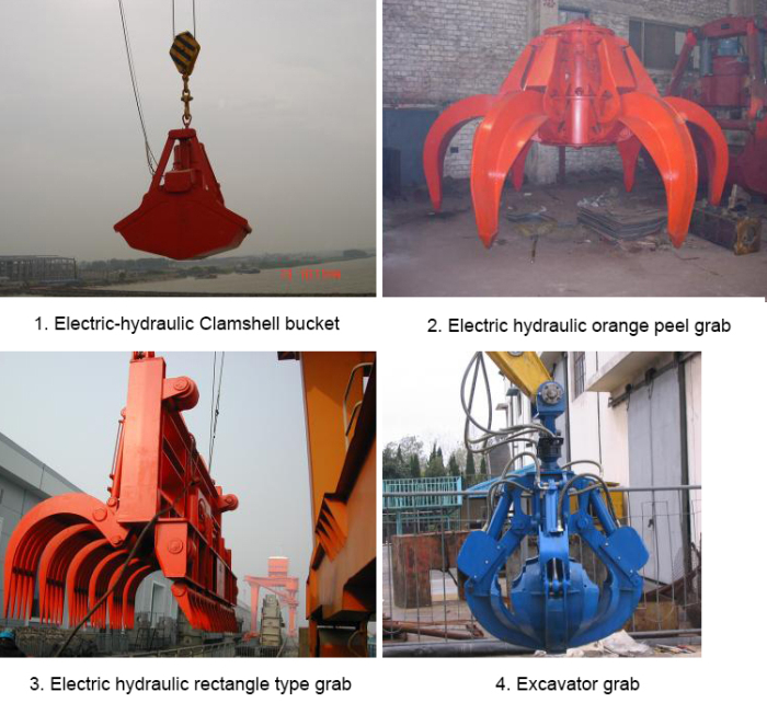 Mechanical hydraulic grab bucket for excavator crane