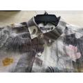 Herren Casual Digital Print Leinen Kurzarm Shirt