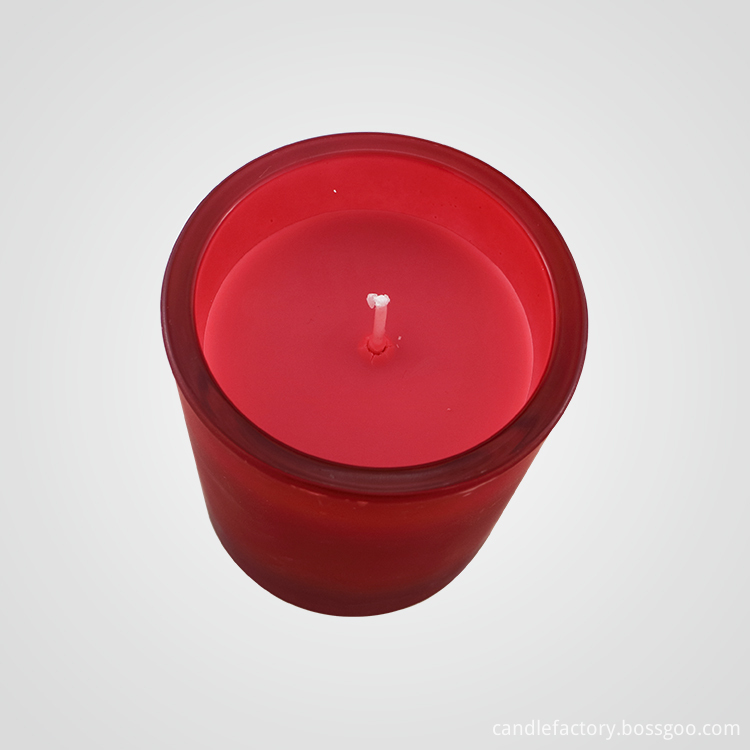 Red glass jar candle