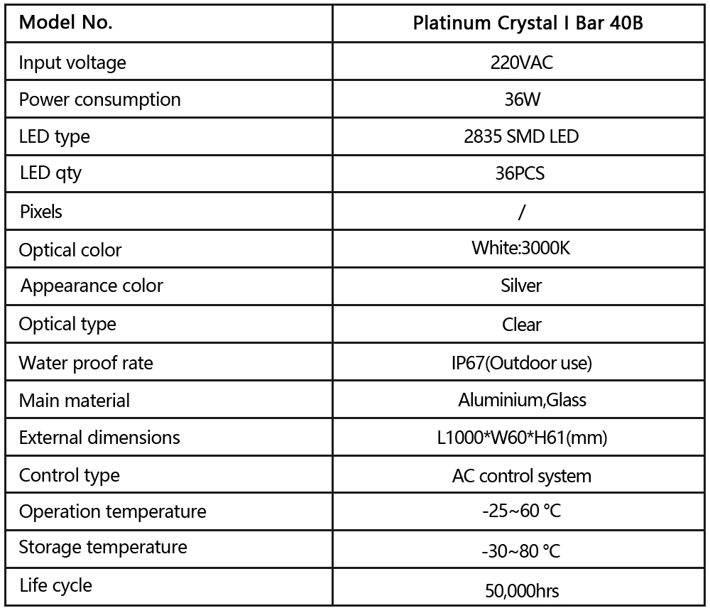 Platinum Crystal I Bar 40B