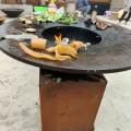 Outdoor kitchen corten stee grill bbq