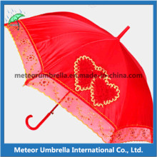 Straight Auto Open Wedding Umbrella with Lace Board