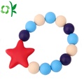 Moda Rodada Beads Silicone Pulseira Baby Teething Bracelet