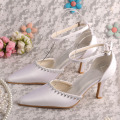 Pointed Toe Wedding Dress Sandals with Ankle Strap