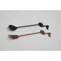 Customized Black PVD Coating coffee Spoon Fork set