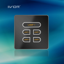 5 Gangs Lighting Switch Touch Panel Matériau en alliage d&#39;aluminium (ID-ST1000L5)