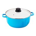 Amazon Vendor Die Cast Aluminum with Ceramic Coating 28-Cm, 6.8-Quart Casserole with Lid and Vent, Blue